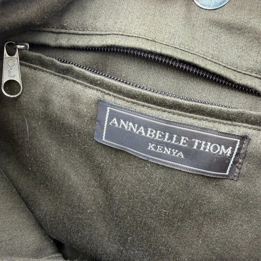 Annabelle Thom Kenya Brown Leather Hobo Bag‎ Horn Detail Shoulder Bag Artisan